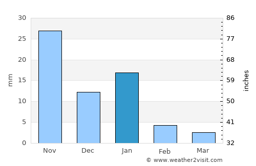 Puruarán average rain in January