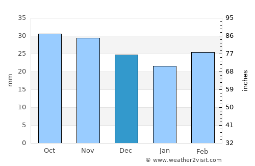 Puta average rain in December
