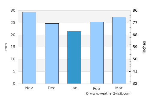 Puta average rain in January