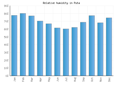 Puta relative humidity averages