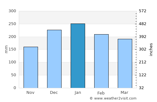 Quatis average rain in January