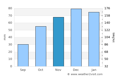 Queenstown average rain in November
