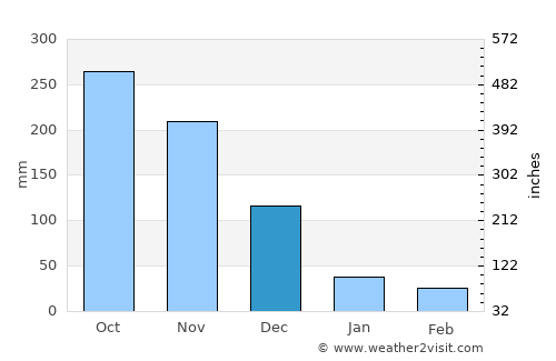 Rạch Giá average rain in December