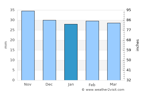 Răchitoasa average rain in January