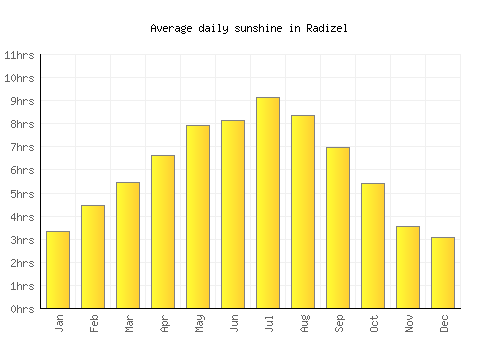 Radizel average daily sunshine chart