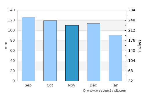 Raglan average rain in November