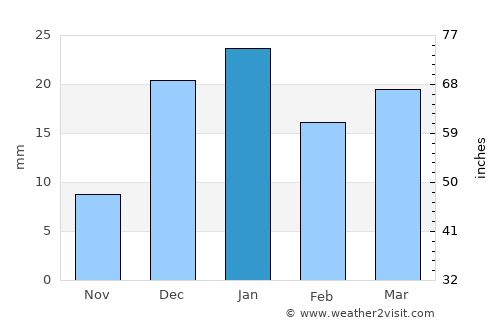 Raḩīmah average rain in January