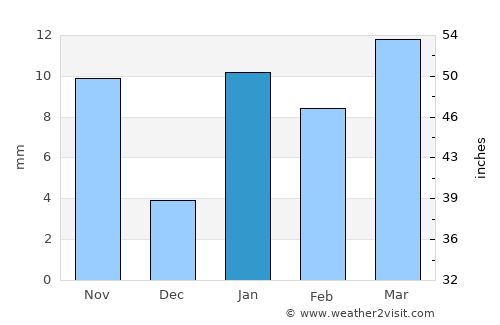Rājmahal average rain in January