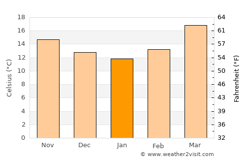 Ramos Arizpe average temperature in January