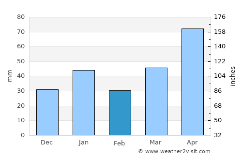 Rancho Veloz average rain in February