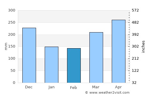 Rawang average rain in February