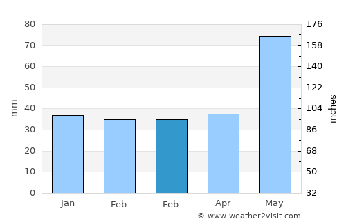 Raymondville average rain in February