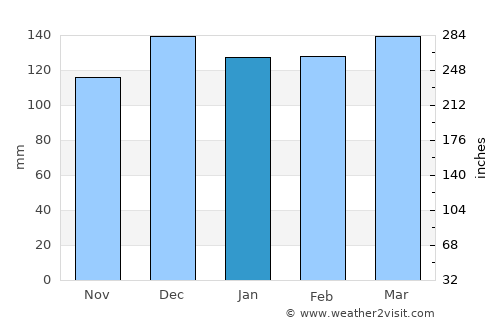 Rayville average rain in January