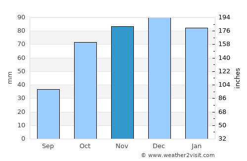 Realicó average rain in November