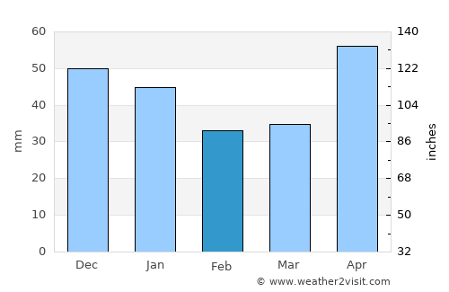 Rebra average rain in February