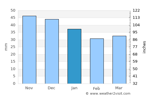 Rechytsa average rain in January