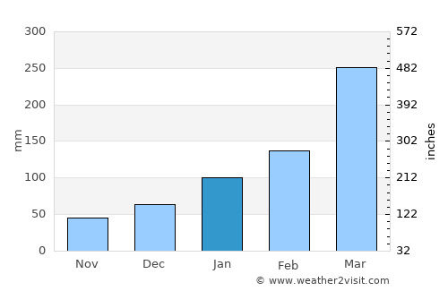 Recife average rain in January