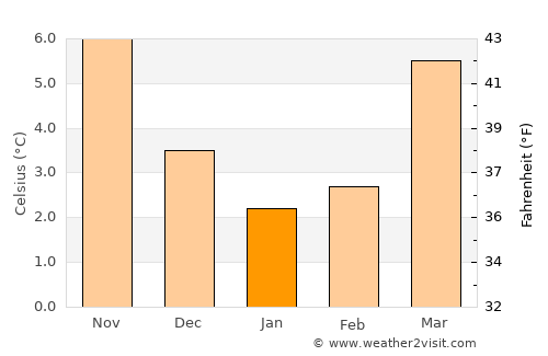 Rees average temperature in January