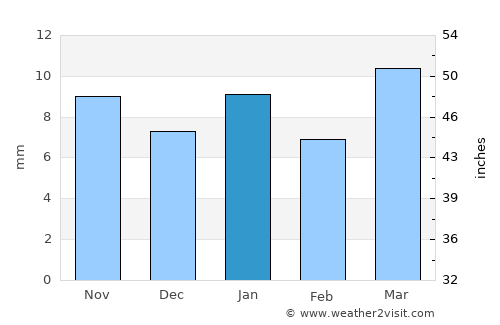 Reguiba average rain in January