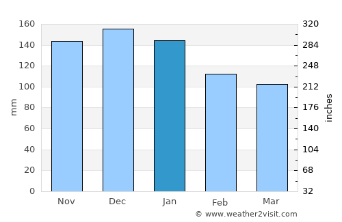 Reine average rain in January