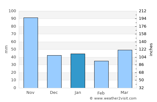 Remedios average rain in January