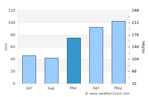 Rensselaer average rain in March