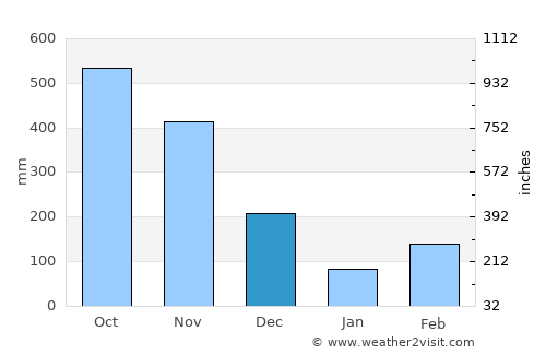 Restrepo average rain in December
