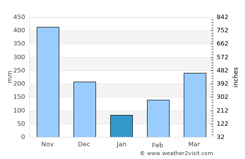 Restrepo average rain in January