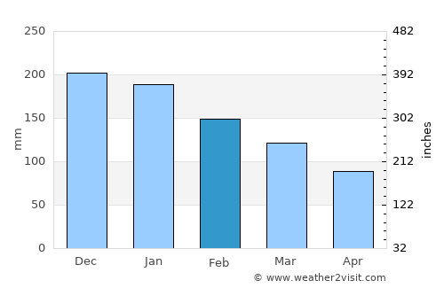Revelstoke average rain in February