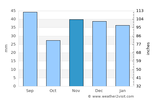 Rezina average rain in November