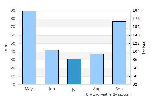 Ribas do Rio Pardo average rain in July