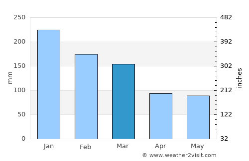 Ribas do Rio Pardo average rain in March