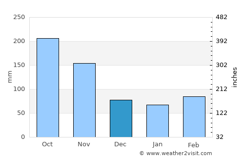 Ricaurte average rain in December