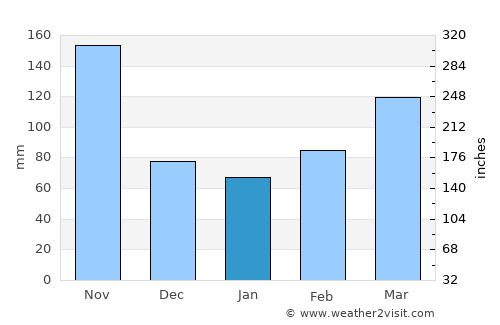 Ricaurte average rain in January