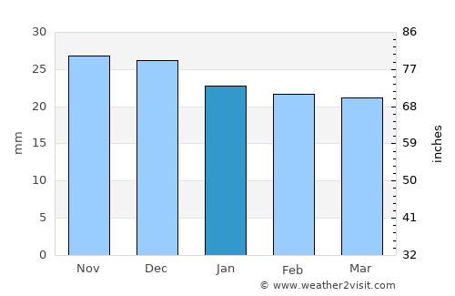 Rigby average rain in January