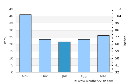 Rinconada average rain in January