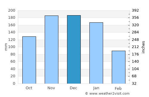 Rio Bananal average rain in December