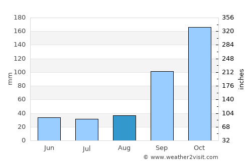 Rio Branco average rain in August