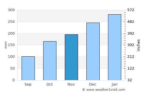 Rio Branco average rain in November