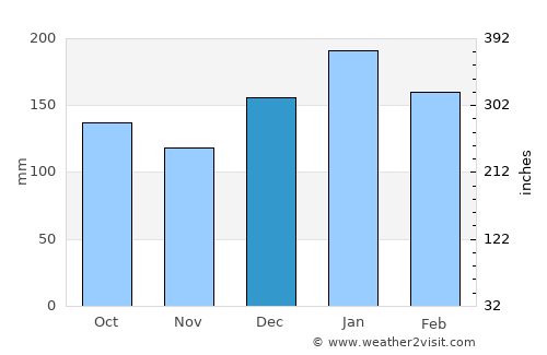 Rio Branco do Sul average rain in December