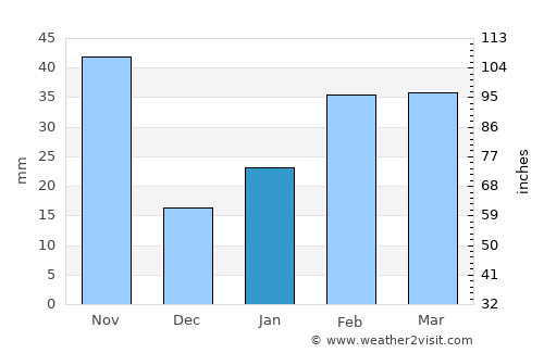 Río Cauto average rain in January