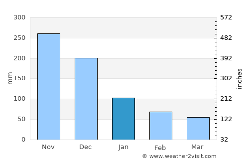 Rio Claro average rain in January