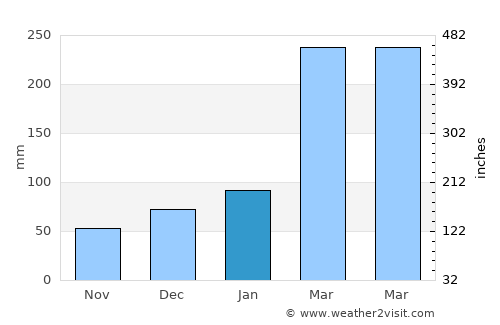Rio Formoso average rain in January