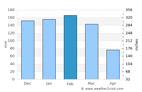 Rio Negro average rain in February