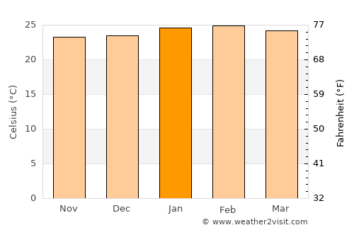 Rio Novo average temperature in January