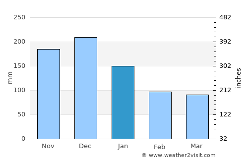 Rio Pardo de Minas average rain in January