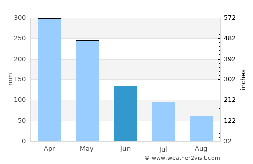 Rio Preto da Eva average rain in June