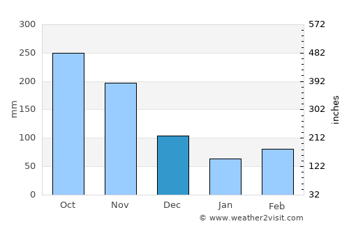 Rionegro average rain in December