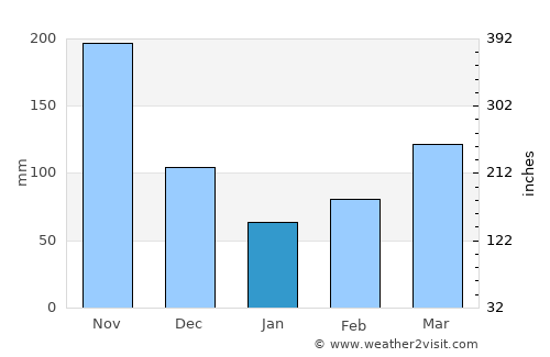 Rionegro average rain in January