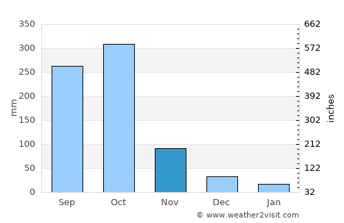 Rivas average rain in November
